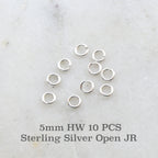 Sterling Silver 5mm Heavy Weight 18 Gauge Open Jump Rings Charm Links (10pc)