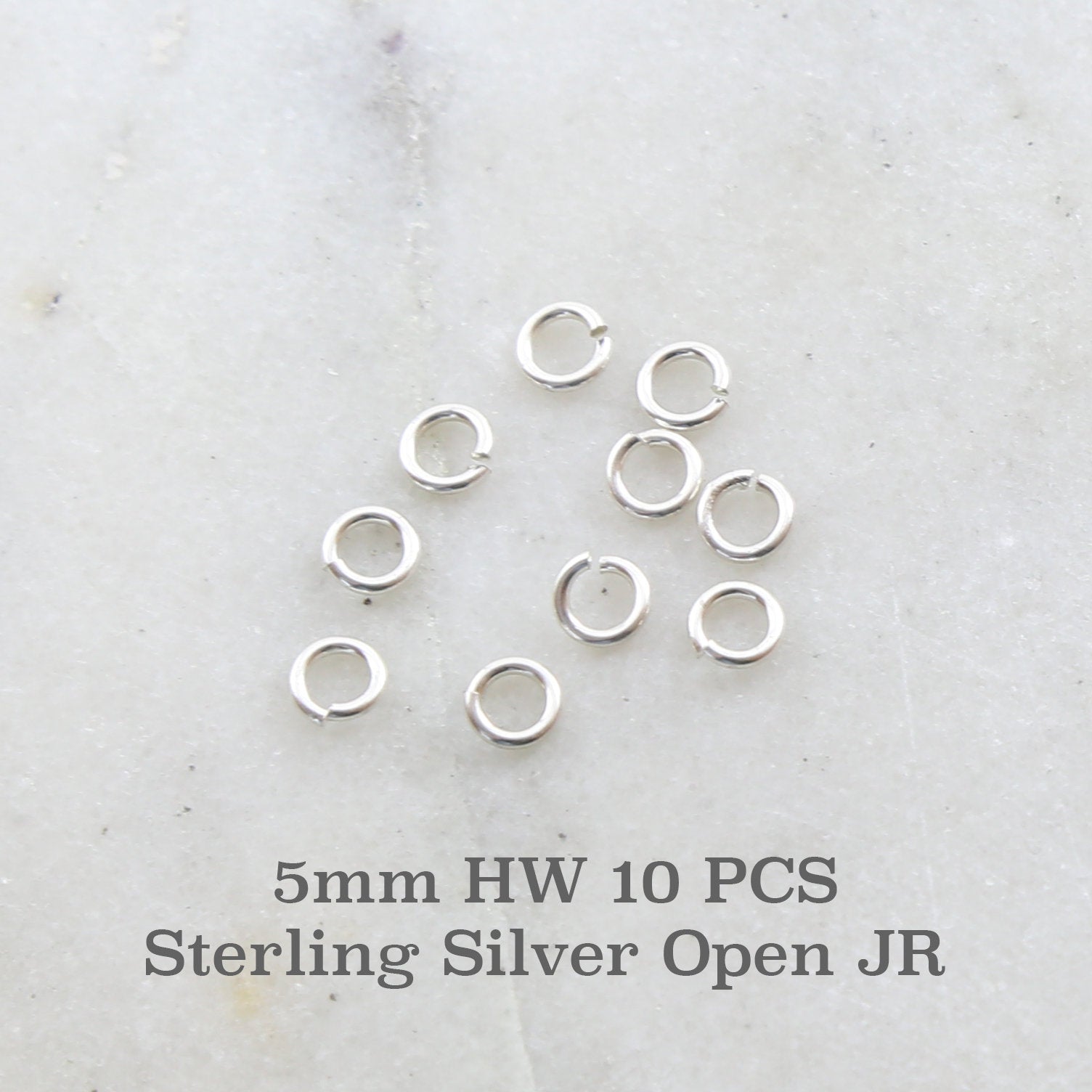 Sterling Silver 5mm Heavy Weight 18 Gauge Open Jump Rings Charm Links (10pc)