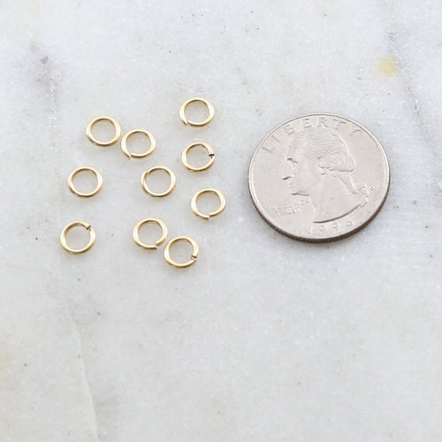 14K Gold Filled 6mm Heavy Weight 18 Gauge Open Jump Rings Charm Links (10pc)