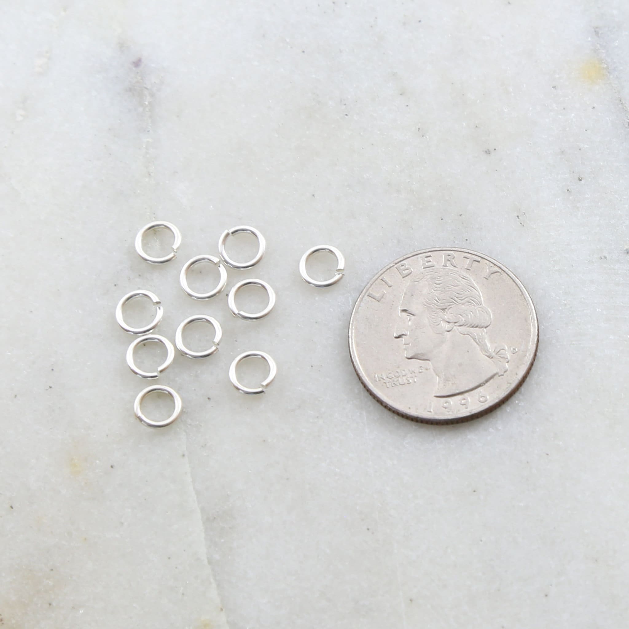 Sterling Silver 6mm Heavy Weight 18 Gauge Open Jump Rings Charm Links (10pc)