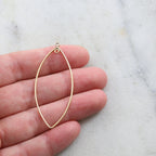 Sterling Silver or 14K Gold Filled Marquise Leaf Shape 47mm x 20mm (2pc)
