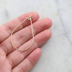 Sterling Silver or 14K Gold Filled Teardrop Shape 44mm x 25mm (2pc)