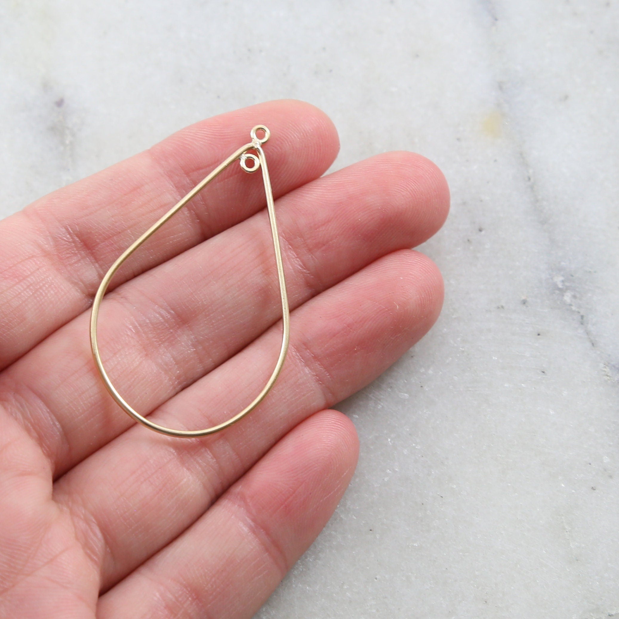 Sterling Silver or 14K Gold Filled Teardrop Shape 44mm x 25mm (2pc)