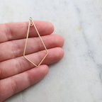 Sterling Silver or 14K Gold Filled Diamond Shape 45mm x 21mm Chandelier (2pc)