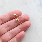 Sterling Silver or 14K Gold Filled Dainty Simple 4mm or 5mm Ball Posts (2pc)