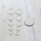 Sterling Silver Small Endless Hoop Earrings 18mm 16mm 14mm 12mm 10mm (2pc)