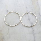 Sterling Silver Large 50mm Thick Flex Tube Hoop Earrings 2 Inch Earring (2pc)