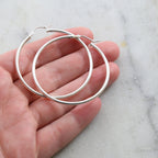 Sterling Silver Large 45mm Thick Flex Tube Hoop Earrings Earring Wires (2pc)