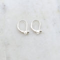 18mmx13mm Sterling Silver Ball Leverback Earring Hooks (2pc)