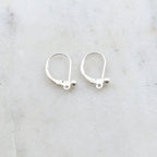 18mmx13mm Sterling Silver Ball Leverback Earring Hooks (2pc)