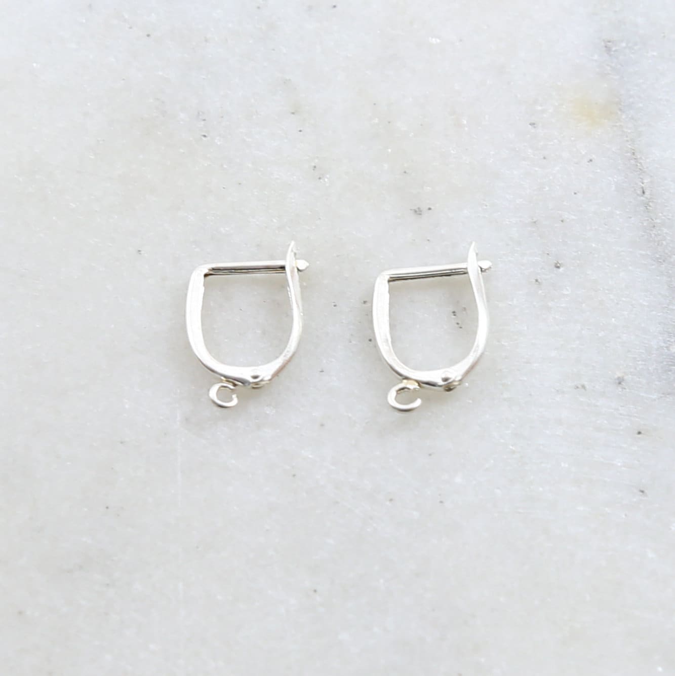 Sterling Silver Square Top Leverback Earring Hooks (2pc)