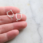 Sterling Silver Square Top Leverback Earring Hooks (2pc)