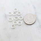 Sterling Silver 8mm Heavy Weight 18 Gauge Open Jump Rings Charm Links (10pc)