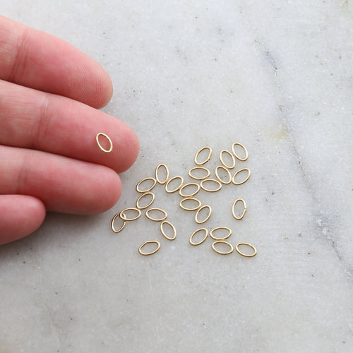 14K Gold Filled 3mm x 5mm Open Oval Jump Rings Charm Links Findings (25pc)