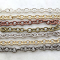 8mmx6mm Brass Thick Oval Extender Chain in Shiny Silver – Sold by the Foot