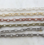 4.5mmx6.5mm Brass Thick Rectangular Double Lined Chain – Sold by the Foot
