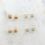 Sterling Silver or 14K Gold Filled 5mm or 6mm Flat Pad Posts Great (2pc)