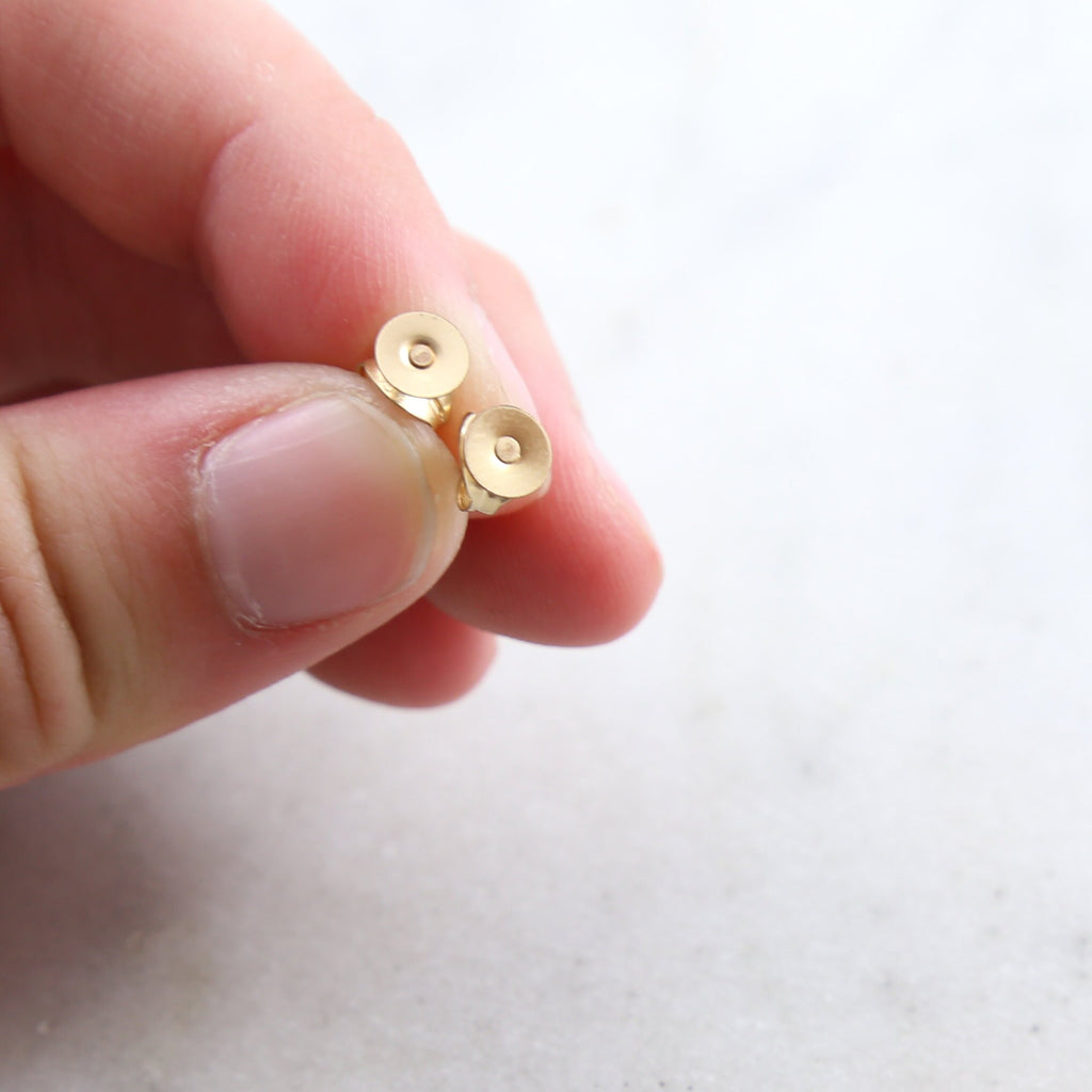 Sterling Silver or 14K Gold Filled 5mm or 6mm Flat Pad Posts Great (2pc)