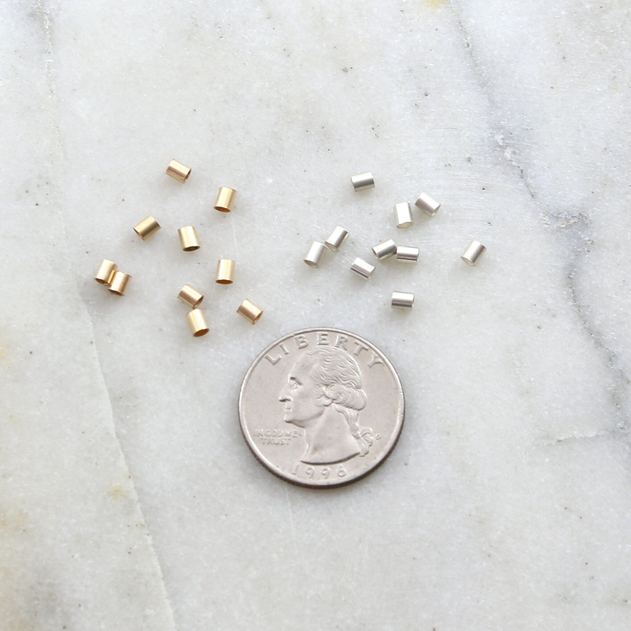Sterling Silver or 14K Gold Filled Large Crimp Bead Tube 3mm x 3mm (10pc)