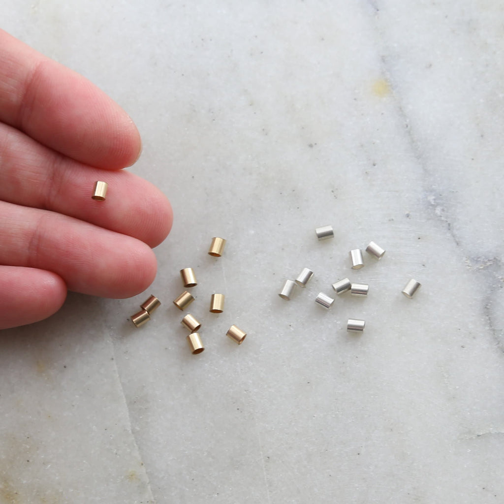 Sterling Silver or 14K Gold Filled Large Crimp Bead Tube 3mm x 3mm (10pc)