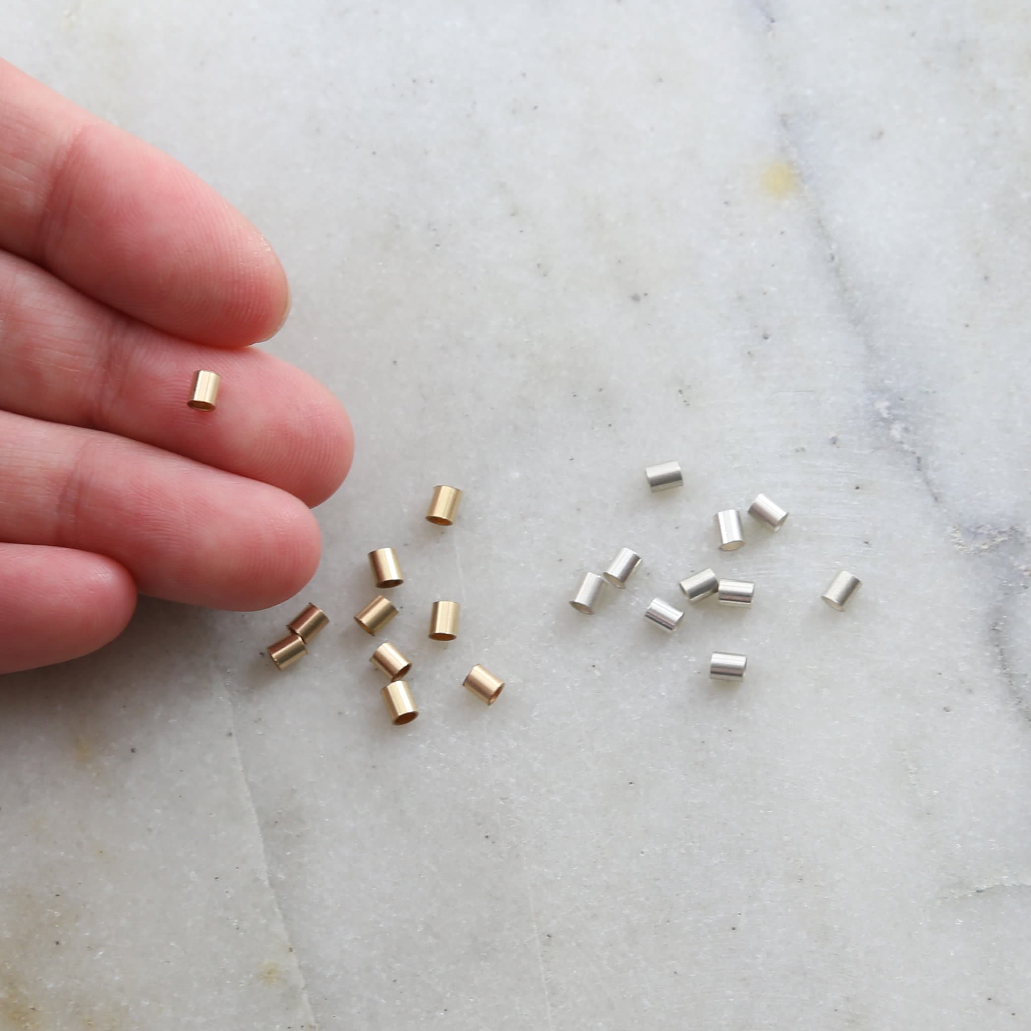Sterling Silver or 14K Gold Filled Large Crimp Bead Tube 3mm x 3mm (10pc)