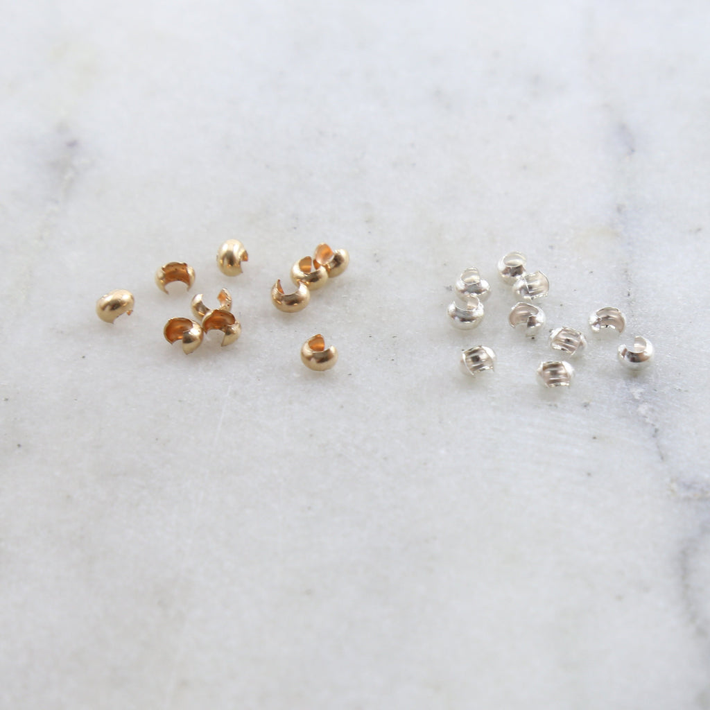 Sterling Silver or 14K Gold Filled Large Crimp Bead Cover 4mm (10pc)