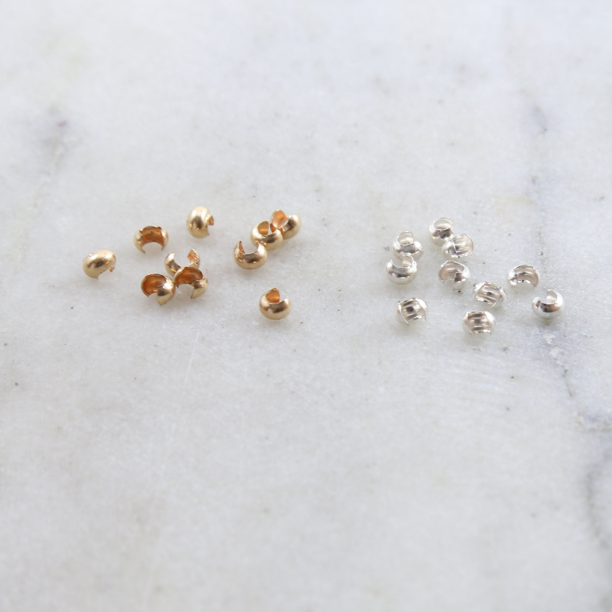 Sterling Silver or 14K Gold Filled Large Crimp Bead Cover 4mm (10pc)