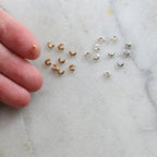 Sterling Silver or 14K Gold Filled Small Crimp Bead Cover 3mm (10pc)