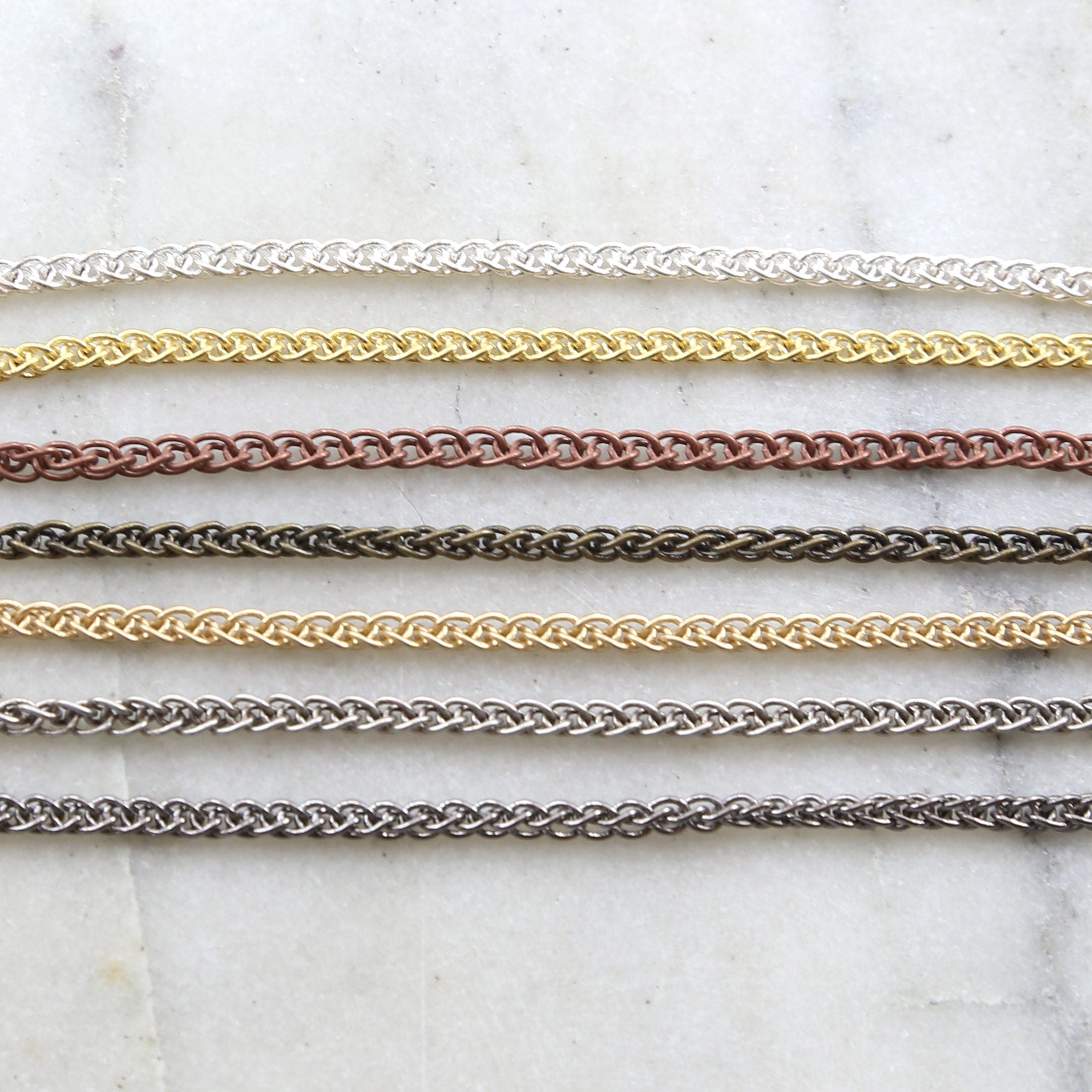 3.5mmx3mm Brass Thick Double Curb Cable Chain in 7 – Sold by the Foot