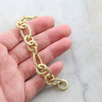 Brass Textured Rope Circle and Oval Chain in 6 Finishes – Sold by the Foot