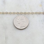 Brass Dainty Minimal Flat Link Cable Chain 4mm x 3mm in 7 – Sold by the Foot