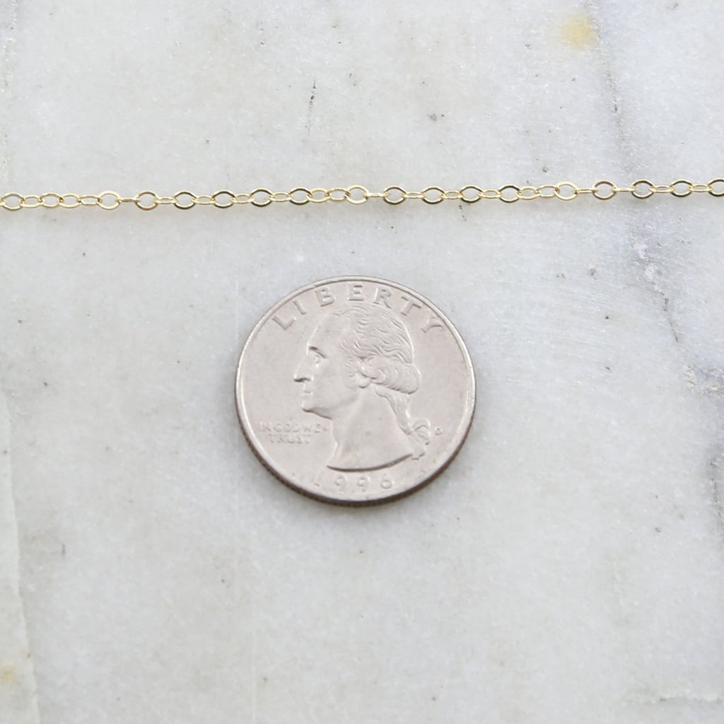 Brass Extra Dainty Minimal Flat Link Cable Chain 2.75mm X – Sold by the Foot