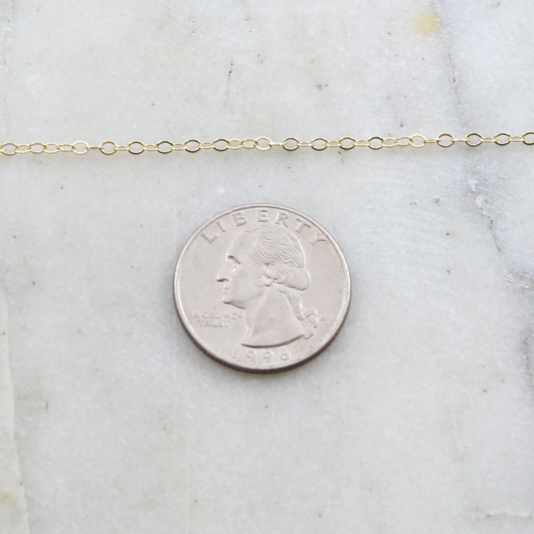 Brass Extra Dainty Minimal Flat Link Cable Chain 2.75mm X – Sold by the Foot