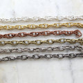 Brass Textured Multi Layer Oval Dimpled Chain in 6 Finishes – Sold by the Foot