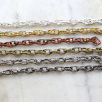 Brass Textured Multi Layer Oval Dimpled Chain in 6 Finishes – Sold by the Foot