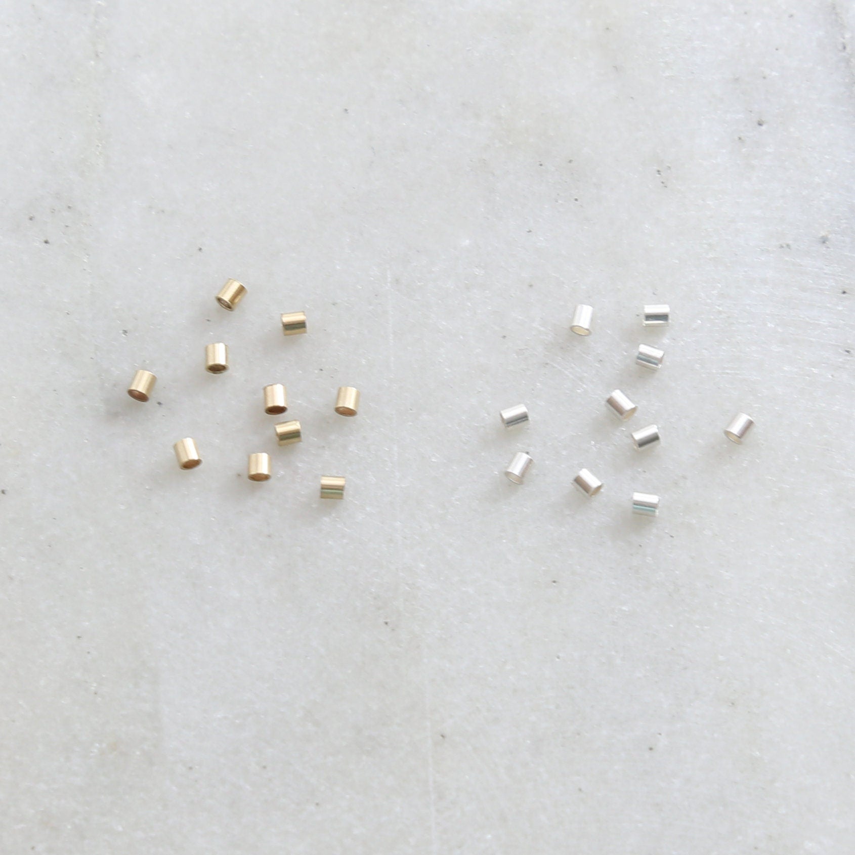 Sterling Silver or 14K Gold Filled Crimp Bead Tube 2mm x 2mm (10pc)