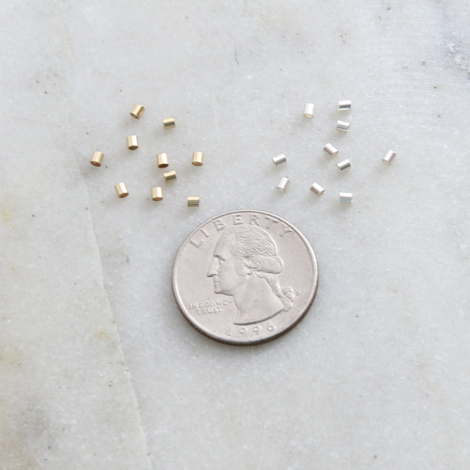 Sterling Silver or 14K Gold Filled Crimp Bead Tube 2mm x 2mm (10pc)