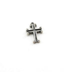 Sterling Silver Indented Curly Edged Cross Charm Religious Spiritual