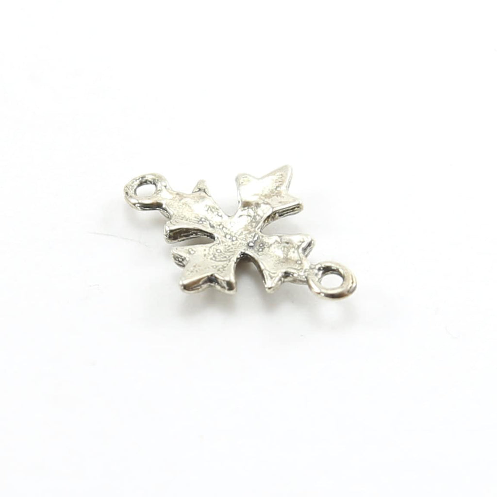 Sterling Silver Square Cross Charm Connector 2 Loop Pendant Religious