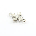 Sterling Silver Square Cross Charm Connector 2 Loop Pendant Religious