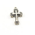 Sterling Silver Thick Fancy Edged Cross Charm Pendant Religious