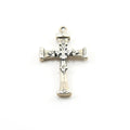 Sterling Silver Large Thick Fancy Three Layer Cross Charm Pendant