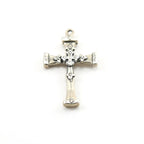 Sterling Silver Large Thick Fancy Three Layer Cross Charm Pendant