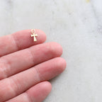 10mmx4mm Sterling Silver or 14K Gold Filled Dainty Egyptian Ankh Life (4pc)