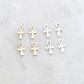 10mmx4mm Sterling Silver or 14K Gold Filled Dainty Egyptian Ankh Life (4pc)