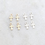 10mmx4mm Sterling Silver or 14K Gold Filled Dainty Egyptian Ankh Life (4pc)
