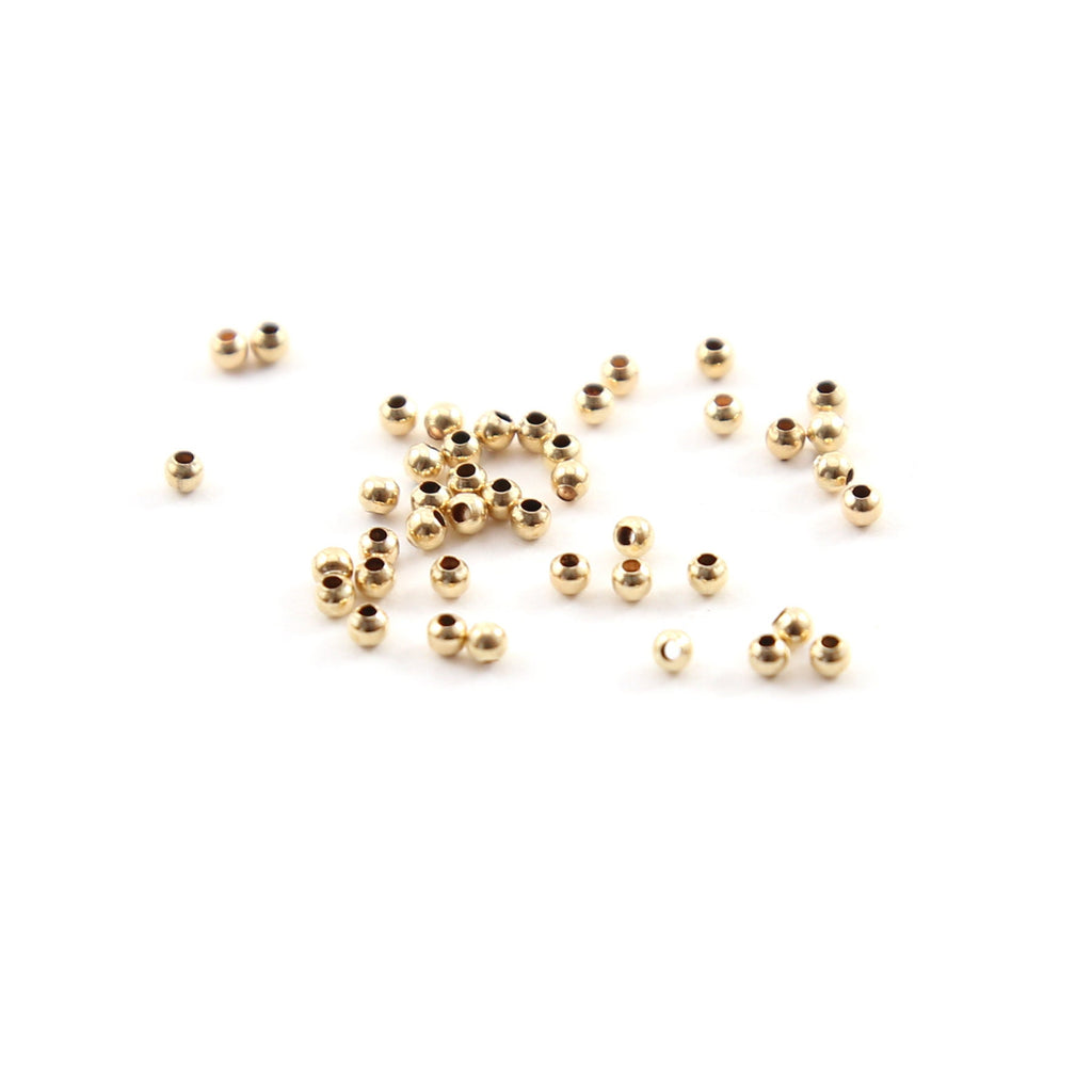 14K Gold Filled 2mm Smooth Seamless Round Spacer Beads (25pc)