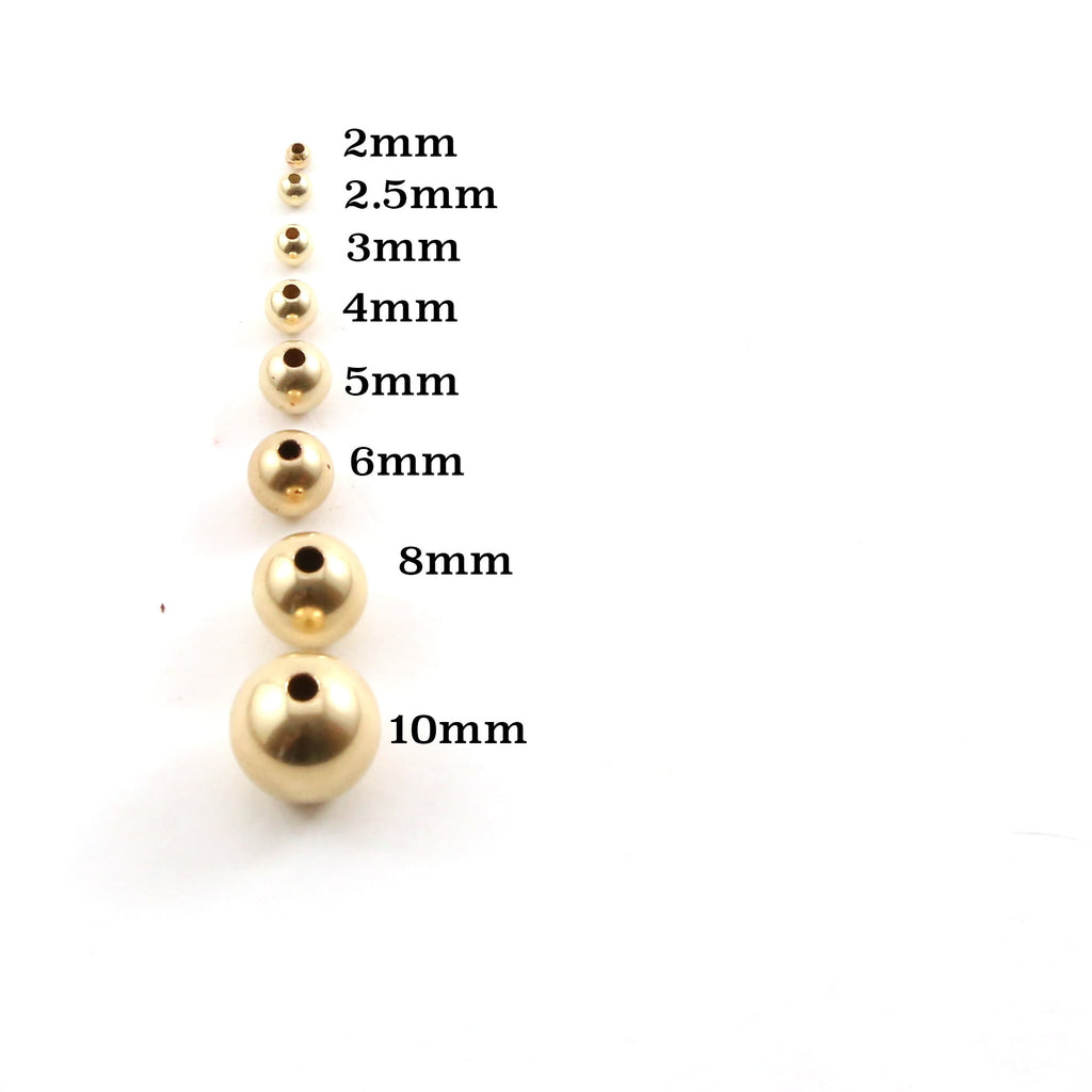 14K Gold Filled 3mm Smooth Seamless Round Spacer Beads (25pc)