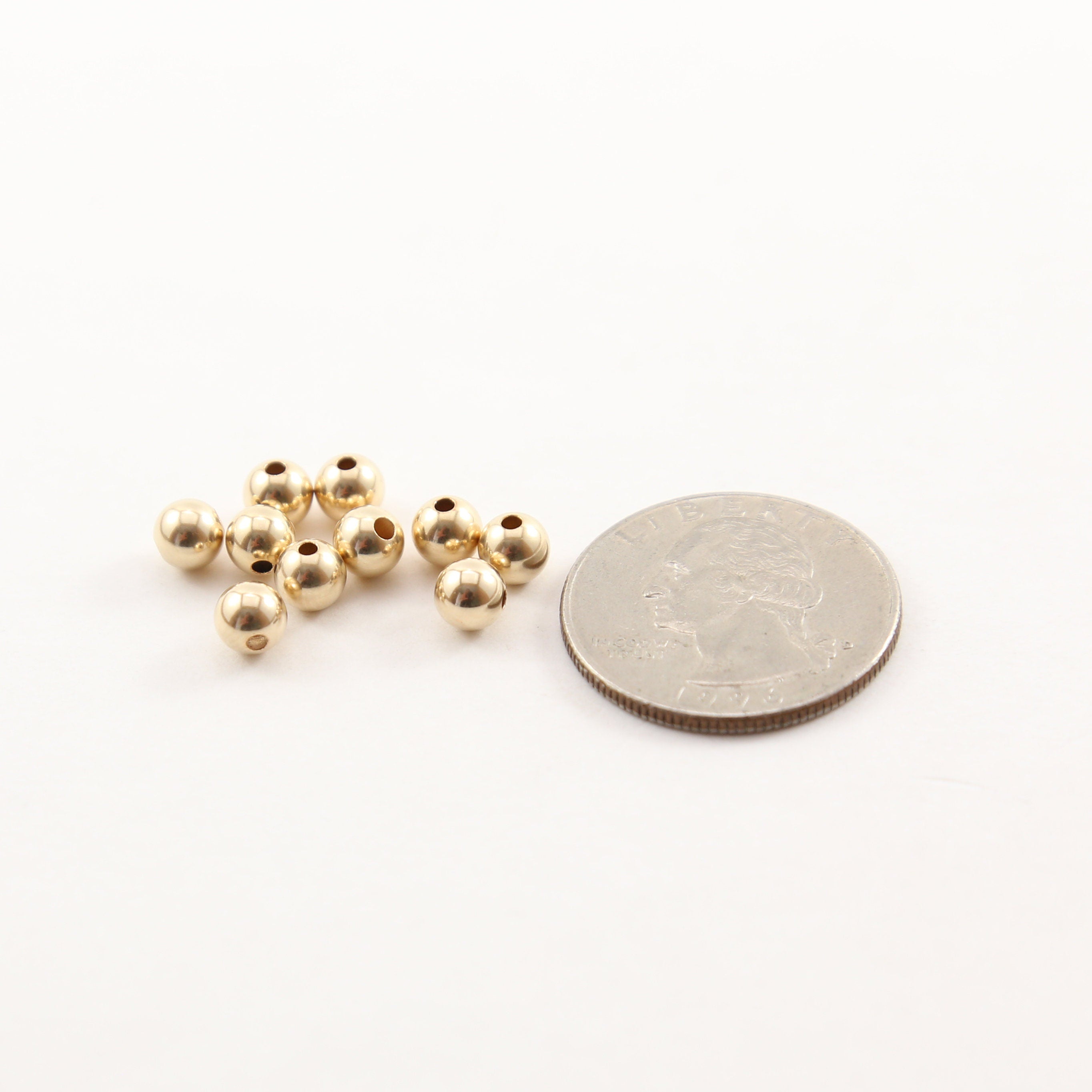 14K Gold Filled 5mm Smooth Seamless Round Spacer Beads (10pc)