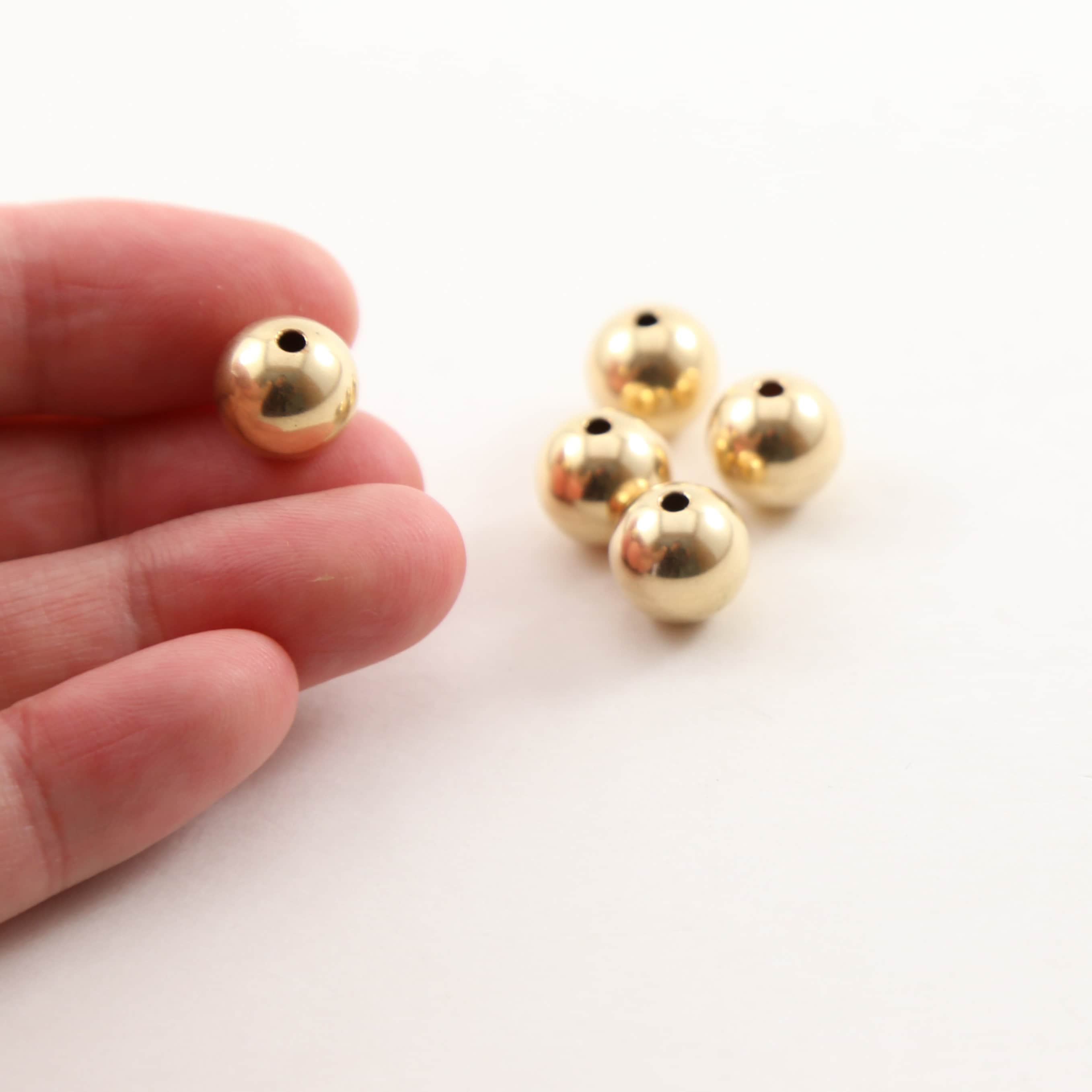 14K Gold Filled 10mm Smooth Seamless Round Spacer Beads (5pc)